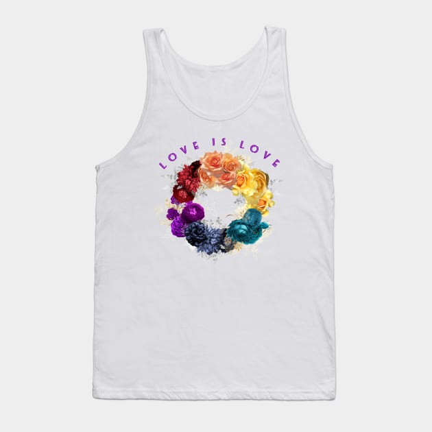 Love is Love - Rainbow wreath - LGBTQ Tank Top by allthumbs